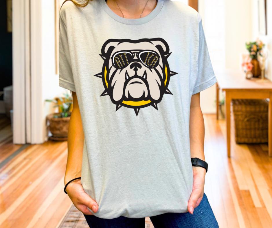 Bulldog Sunglasses, tee in toddler, youth, & adult
