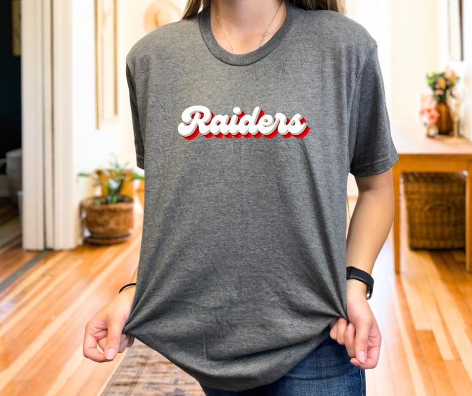 Retro Raiders, tee in toddler, youth, & adult