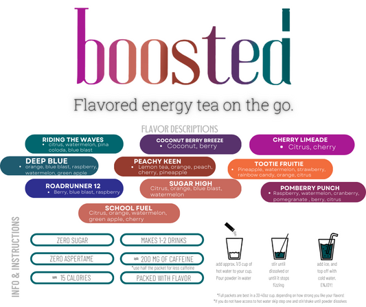 Boosted Tea, resealable bag, 2 week supply