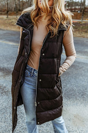 Quilted in Comfort Long Vest in multiple colors