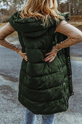 Quilted in Comfort Long Vest in multiple colors