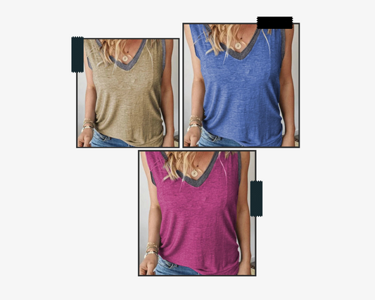 Vivacious V-neck Tank, in Multiple Colors (SWH)