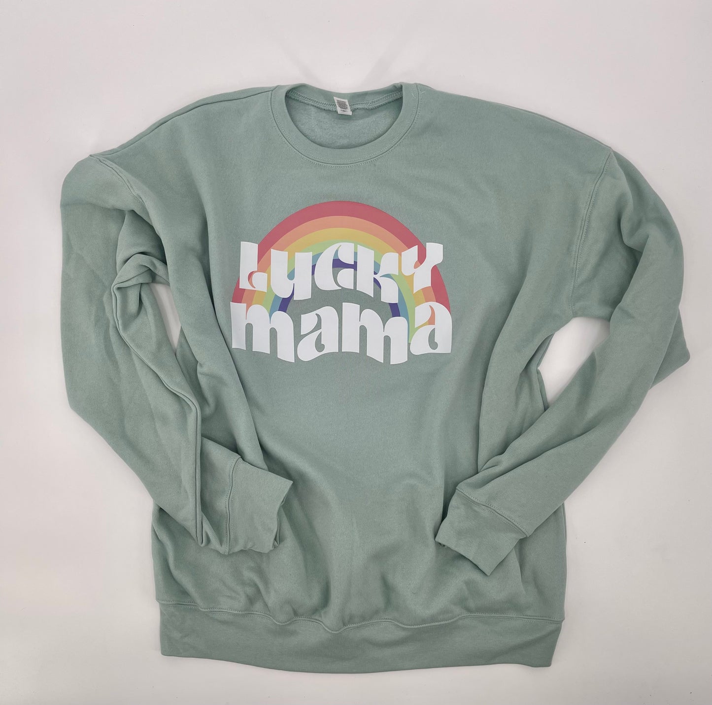 Lucky Mama, green sweatshirt