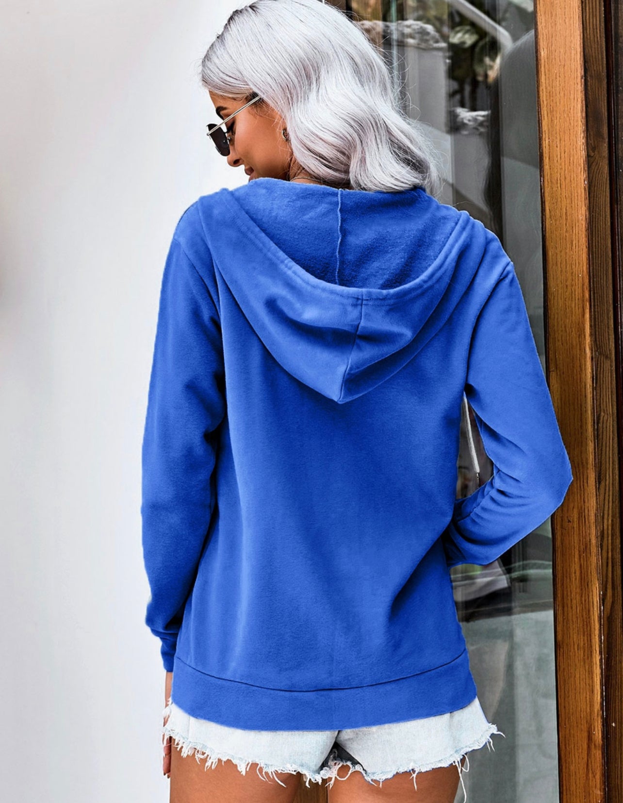 Zip up hoodie, blue