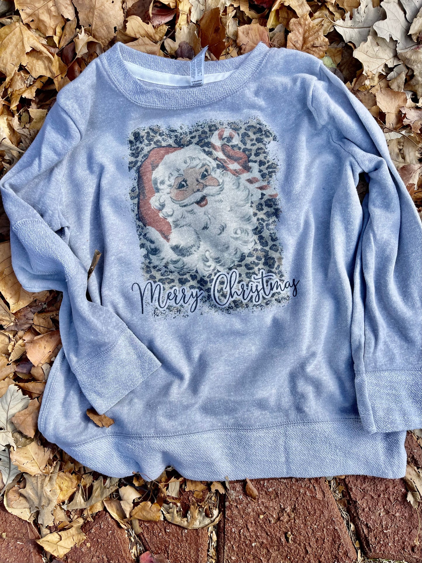 Merry Christmas (santa), adult, toddler & youth melange sweatshirt